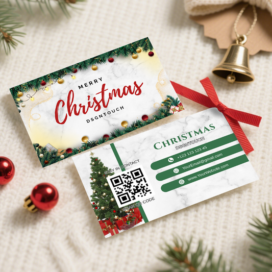 Side view of multiple Christmas bakery cards demonstrating the substantial thickness and premium quality of the 300g cardstock.