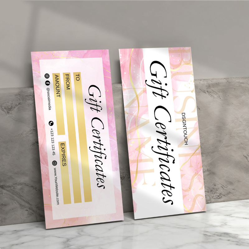 Printable gift certificate template featuring customizable sections for to, from, amount, and expiry for unique gifting.
