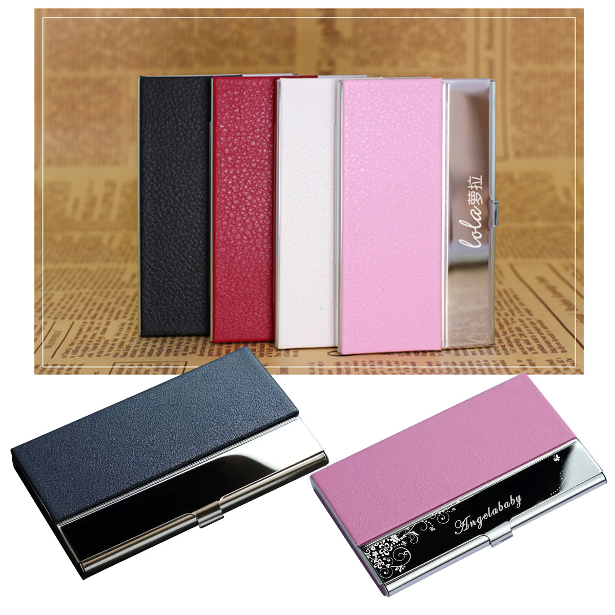 DsgnTouch Personalized business card case for women,Business Card Holder,Monogrammed Business Card Holder, Custom Business Card Case, Business Gift