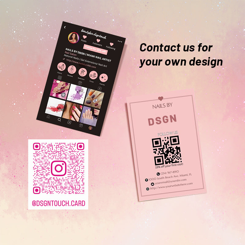 DsgnTouch Instagram Nail Card Personalized Bank For Small Bussines