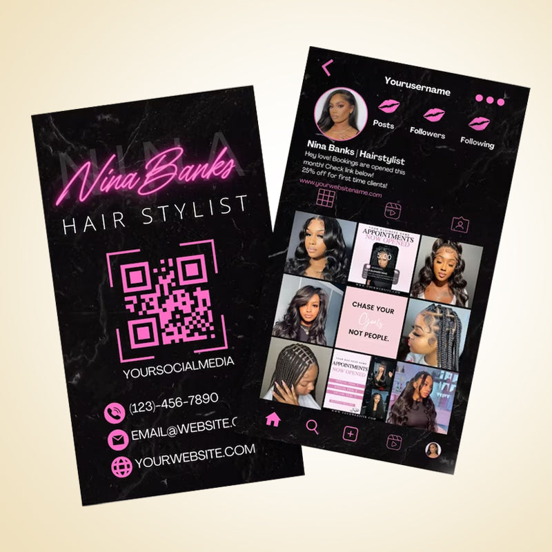 DsgnTouch Glossy Custom Loyalty Card Instagram Business Cards