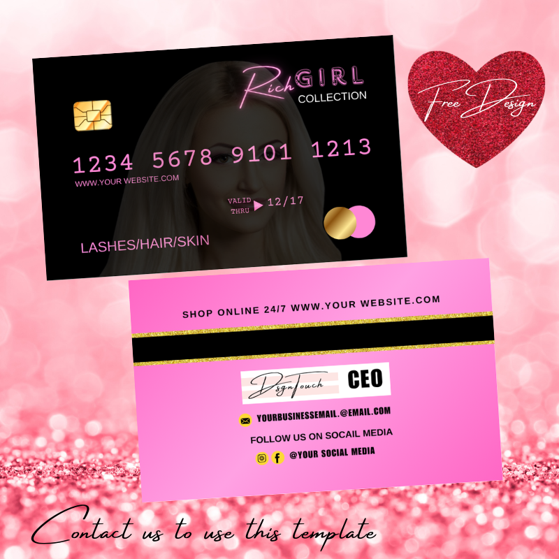 Dsgntouch Beauty Loyalty Cards for Salon Business Rewards Credit Punch Card