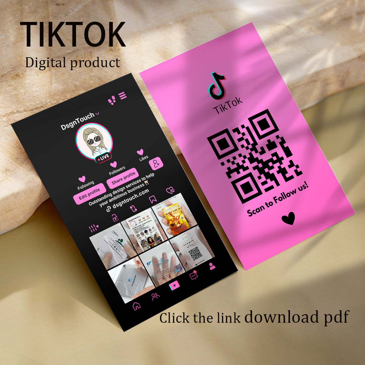 DsgnTouch TikTok Scan To Connect QR Code Business Card