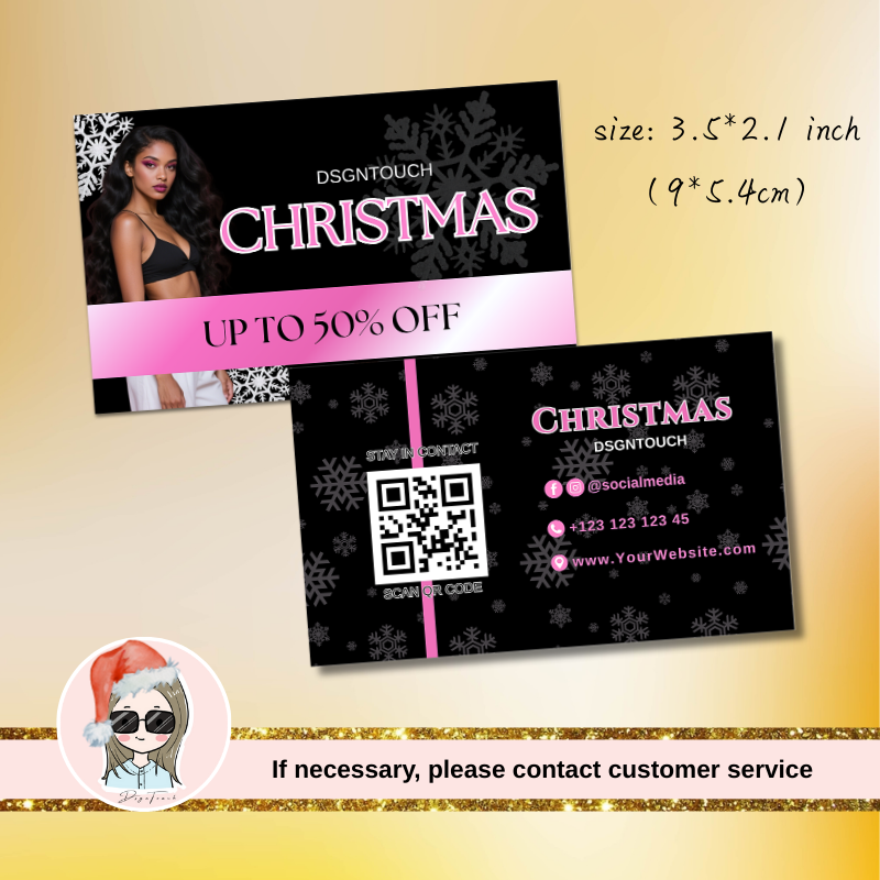 Close-up back view of the glossy business card showing space for salon contact details like phone number, social media, and address