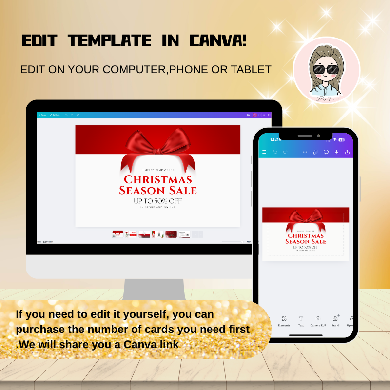 Specialty Christmas business cards designed for beauty industry professionals and salons