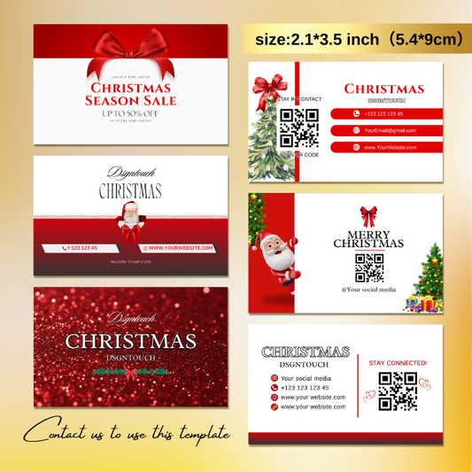 Elegant burgundy and white Christmas themed business cards with glossy finish, perfect for beauty professionals