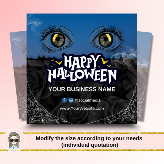 Fully customizable Halloween cards for eyelash artists with free design service included from DSGNTOUCH