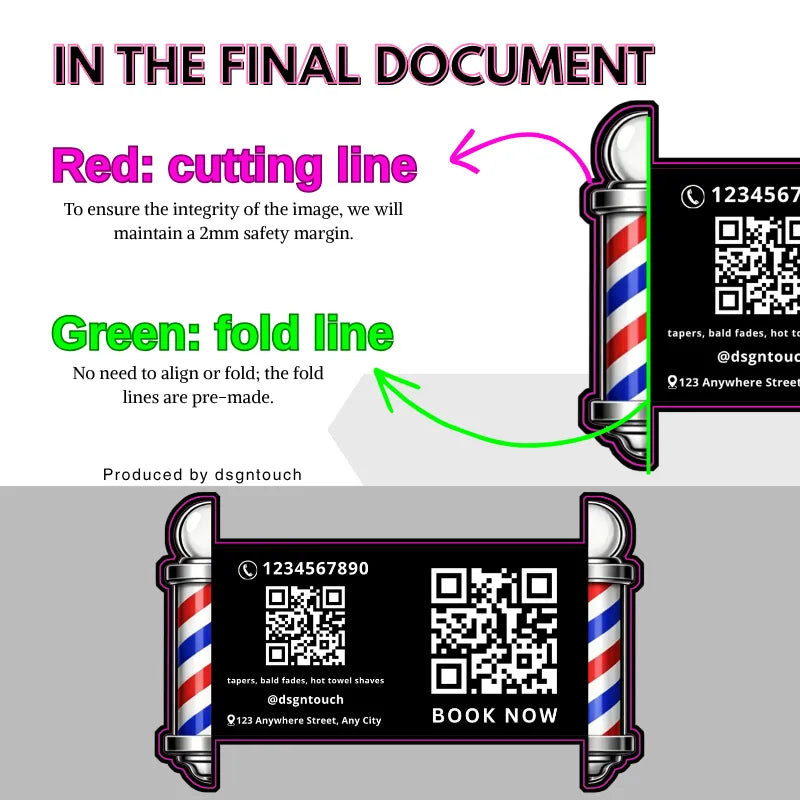 Custom Die Cut Paper Cards | Barber Shop Shapes – DsgnTouch