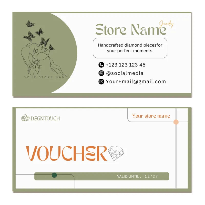 Jewelry Gift Card | Eco-Friendly Design | Matte Uncoated for Writing