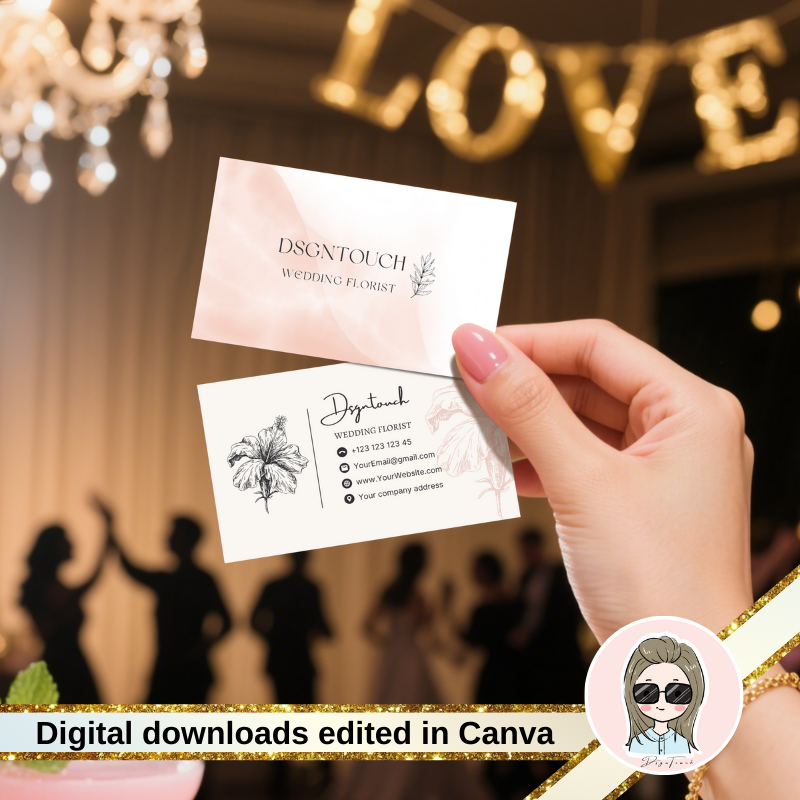 Modern, semi-transparent digital business card available for instant download, perfect for creative professionals and small business owners.