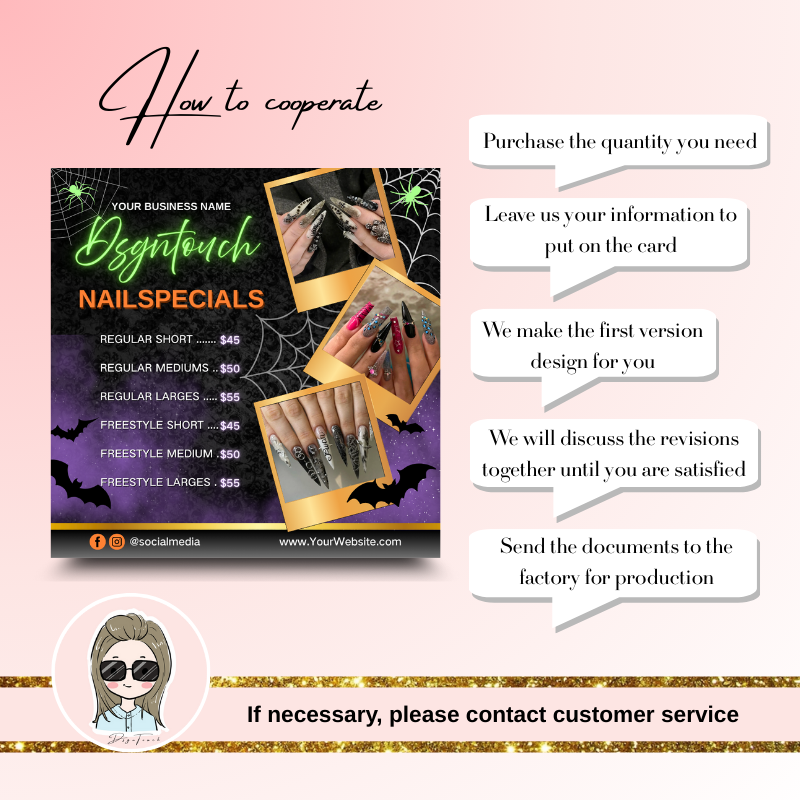 Close-up detail of the DSGNTOUCH Halloween flyer design featuring bats, spider webs, and a dark blue mystical theme