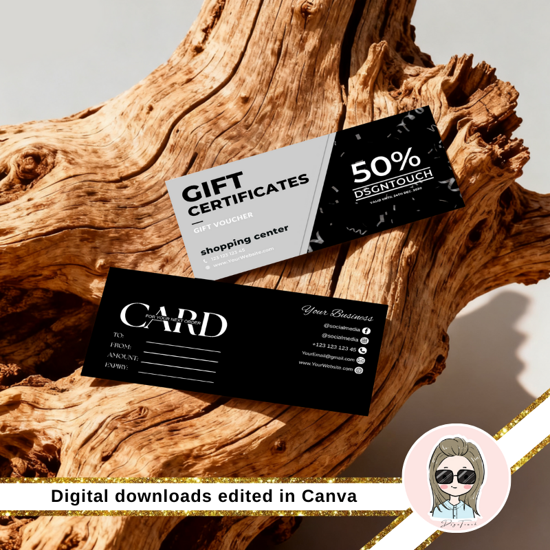 The main design of the Gift Certificate Template Word alternative, showing a professional layout ready to edit in Canva.
