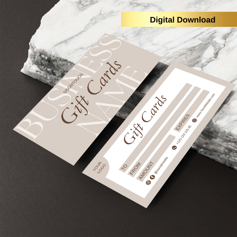 A mockup of the massage gift certificate template being used in a serene spa or massage clinic setting.