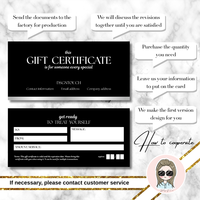The back of the salon gift card, showing the blank, matte surface perfect for writing a personal message.