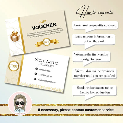 Back view of a thick 300gsm paper gift voucher, featuring terms and conditions, with a luxurious matte laminate finish.