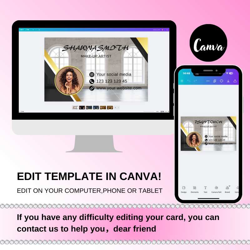 Premium Editable Hair Salon Business Cards by DSGNTOUCH