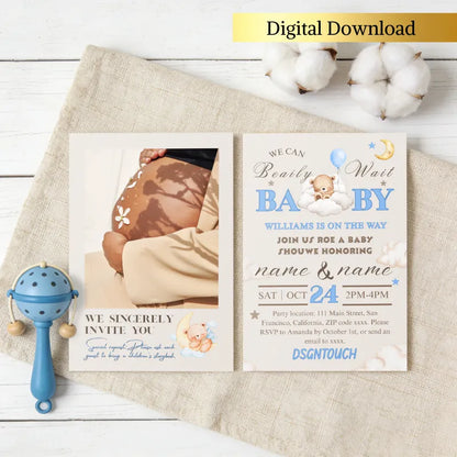 Baby Shower Invitations Ideas featuring a editable digital design from dsgntouch with unique customization options.