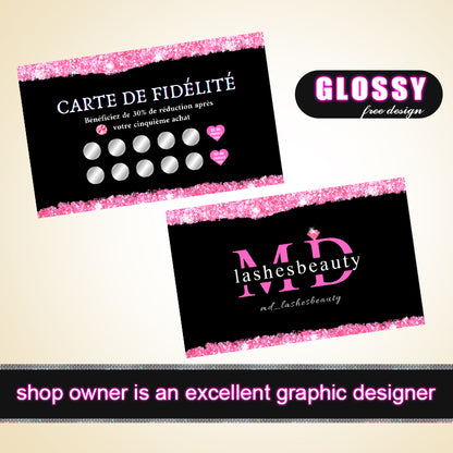 DsgnTouch Glossy Custom Loyalty Card Instagram Business Cards