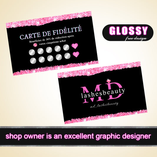DsgnTouch Glossy Custom Loyalty Card Instagram Business Cards