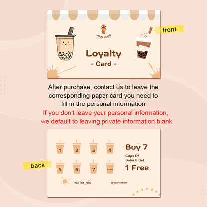 DsgnTouch 500pcs Coffe Loyalty Card Customized With Personalized Logo Thank You For Your Purchase Art Paper Cards Printing