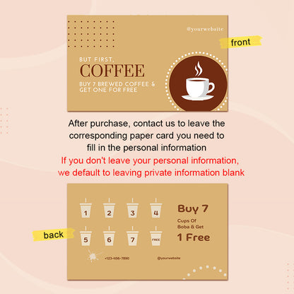 DsgnTouch 500pcs Coffe Loyalty Card Customized With Personalized Logo Thank You For Your Purchase Art Paper Cards Printing