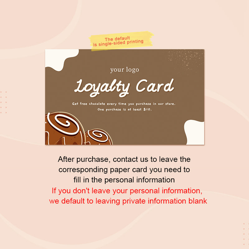 DsgnTouch 500pcs Coffe Loyalty Card Customized With Personalized Logo Thank You For Your Purchase Art Paper Cards Printing