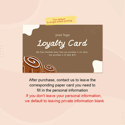 Coffee Stamp Card showing loyalty card design with logo customization and information instructions.