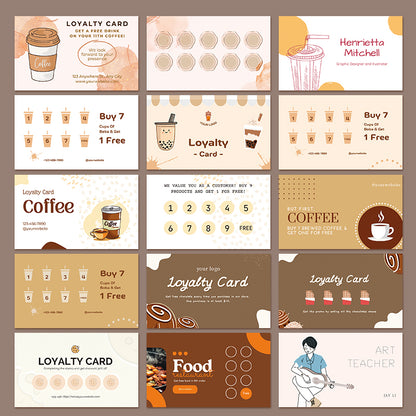 DsgnTouch 500pcs Coffe Loyalty Card Customized With Personalized Logo Thank You For Your Purchase Art Paper Cards Printing