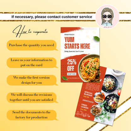 Custom Restaurant Flyer design process featuring specials and discounts for effective promotion, highlighting Restaurant Flyer offers.