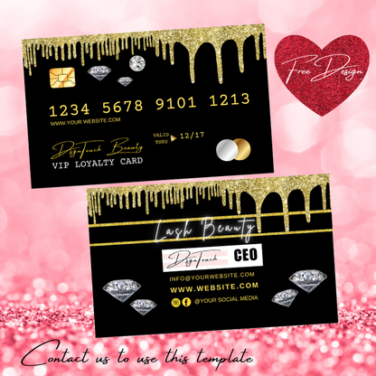 Dsgntouch Beauty Loyalty Cards for Salon Business Rewards Credit Punch Card