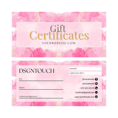 Printable Gift Certificate Template, Custom Printed Gift Voucher