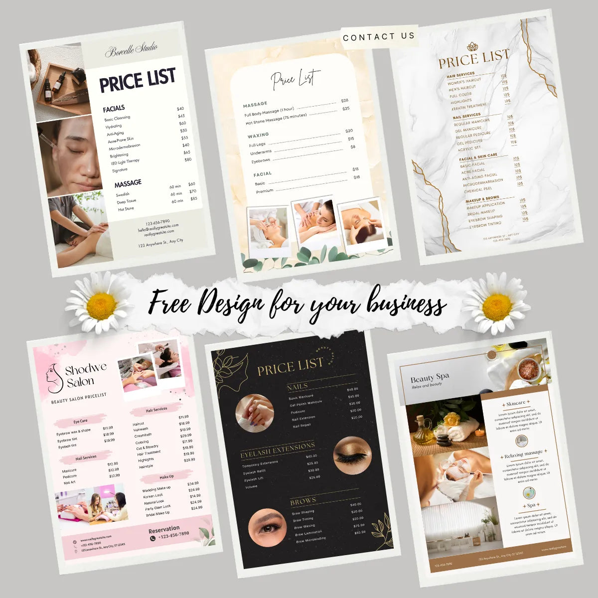 DsgnTouch Customized A5 A6 flyer printing promotion beauty, nail art, yoga flyer printing service.