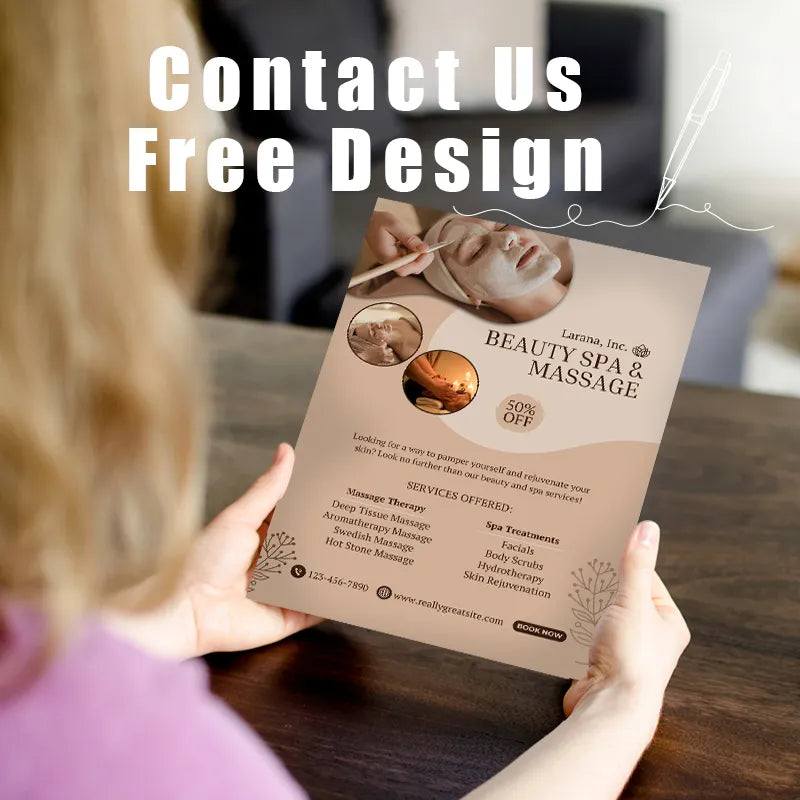 DsgnTouch Customized A5 A6 flyer printing promotion for 200g Beauty Salon Brochure with free design support.