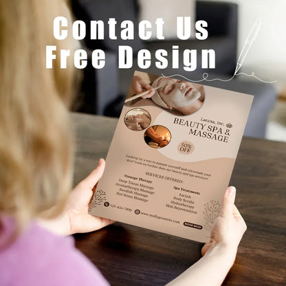 DsgnTouch Customized A5 A6 flyer printing promotion for 200g Beauty Salon Brochure with free design support.
