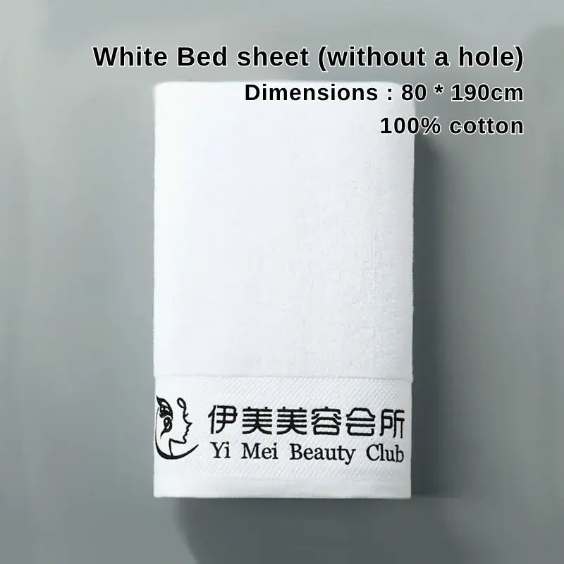 White 100% cotton bedsheet (no hole, 80×190cm)