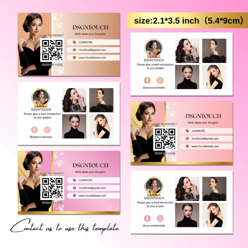 French Style Business Cards wtith Free Typesetting Service by DSGNTOUCH with template examples and contact info.