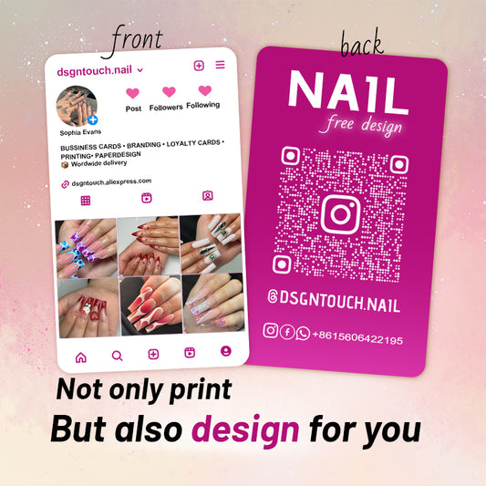 DsgnTouch Instagram Nail Card Personalized Bank For Small Bussines