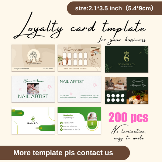 Dsgntouch Custom Loyalty Card for Nail Salon 200 pcs