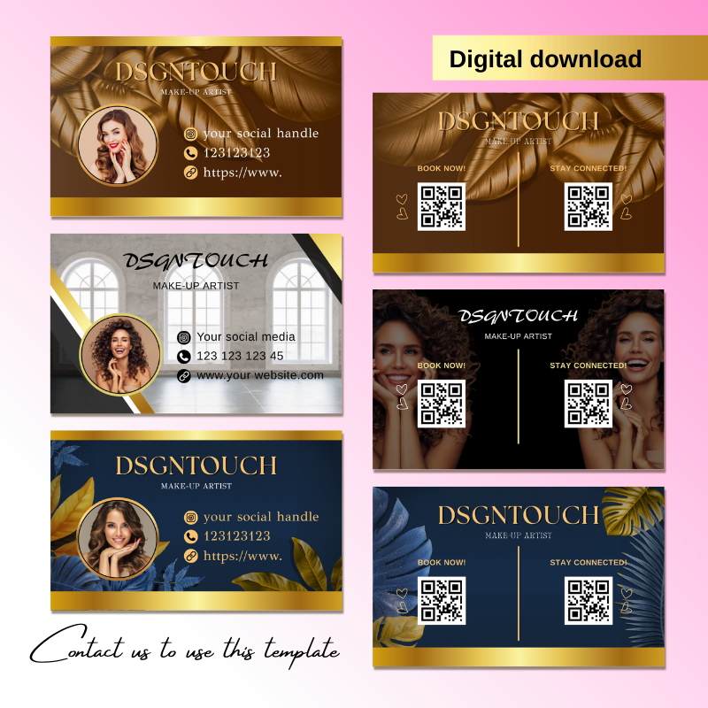 Premium Editable Hair Salon Business Cards by DSGNTOUCH