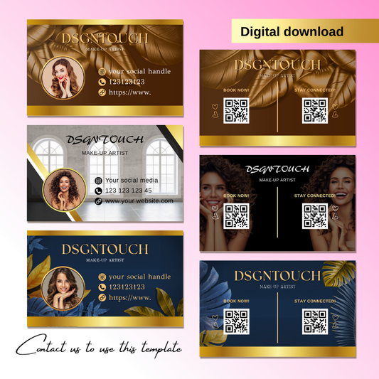 Premium Editable Hair Salon Business Cards by DSGNTOUCH