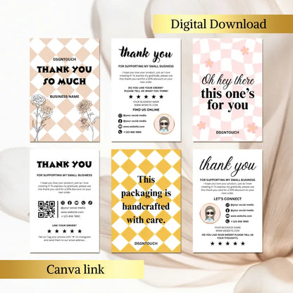 Thank You Card Design showcasing geometric checkerboard patterns in soft colors, perfect for expressing gratitude with style.