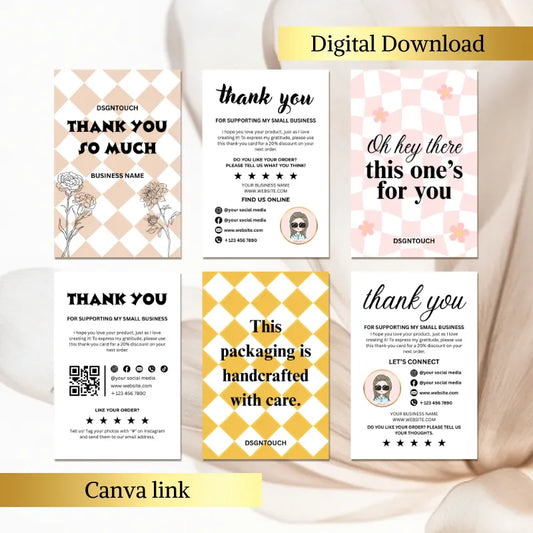 Thank You Card Design showcasing geometric checkerboard patterns in soft colors, perfect for expressing gratitude with style.