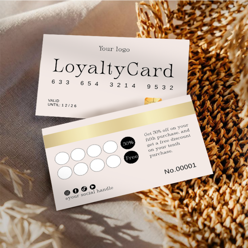 Salon Loyalty Cards | Black, Beige & Blush Pink | DSGNTOUCH