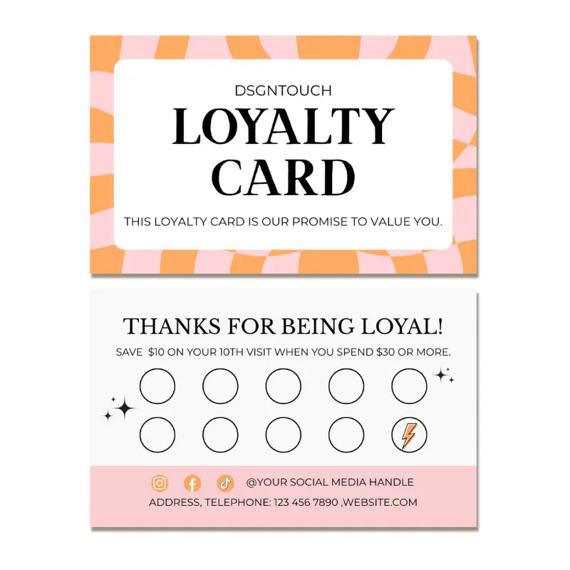 Custom Retro Checkered Loyalty Cards | 300gsm Matte Cardstock