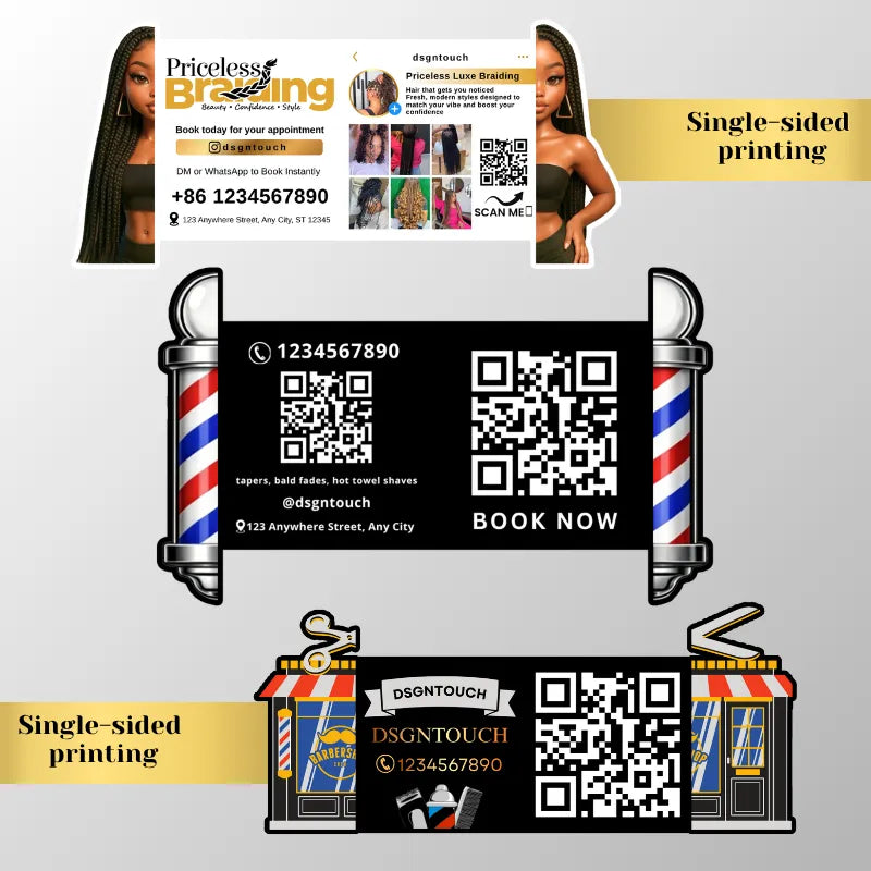 Custom Die Cut Paper Cards | Barber Shop Shapes – DsgnTouch