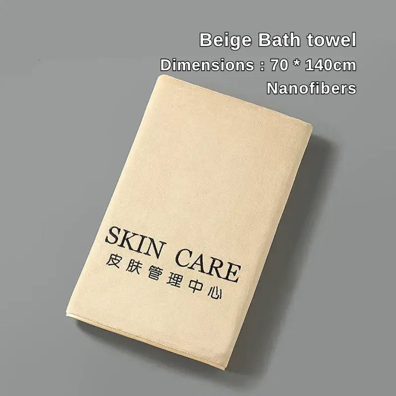 Beige nanofiber bath towel for beauty salon