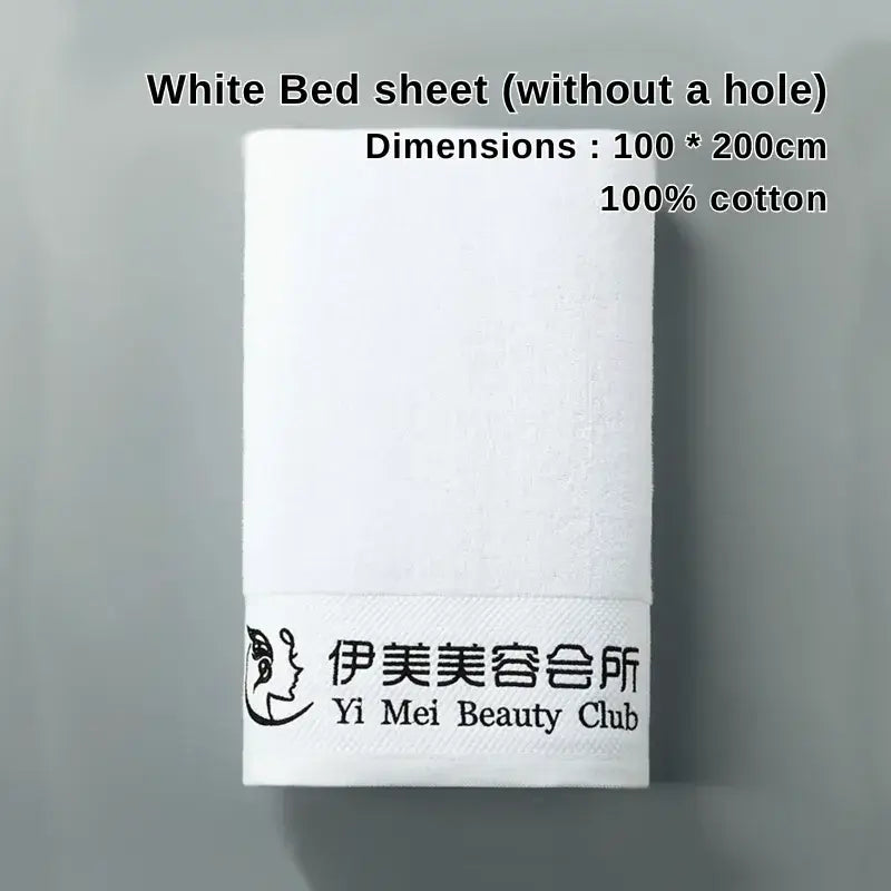 White 100% cotton bedsheet (no hole, 100×200cm)