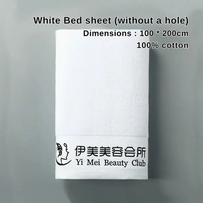 White 100% cotton bedsheet (no hole, 100×200cm)