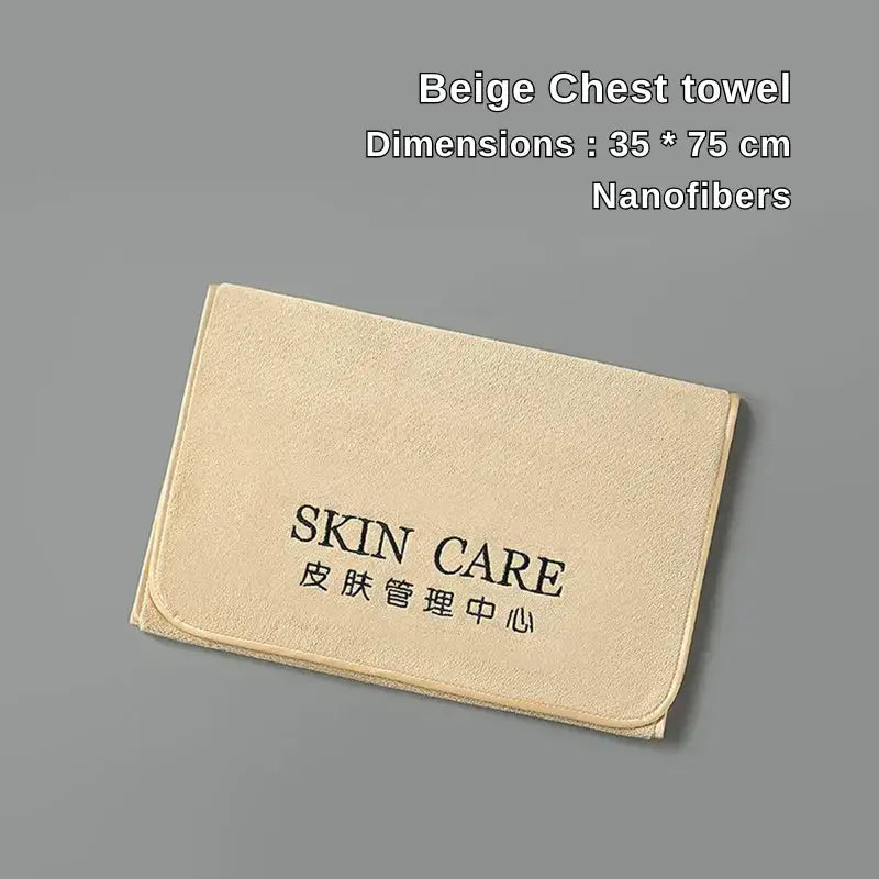 Beige nanofiber chest towel for beauty salon
