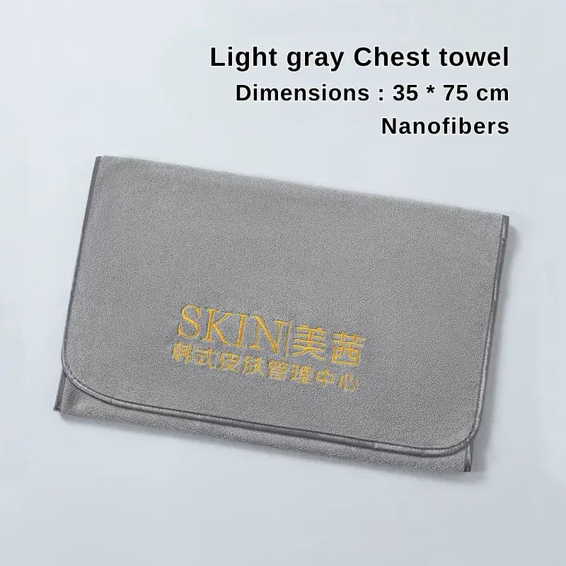 Light gray nanofiber chest towel for beauty salon